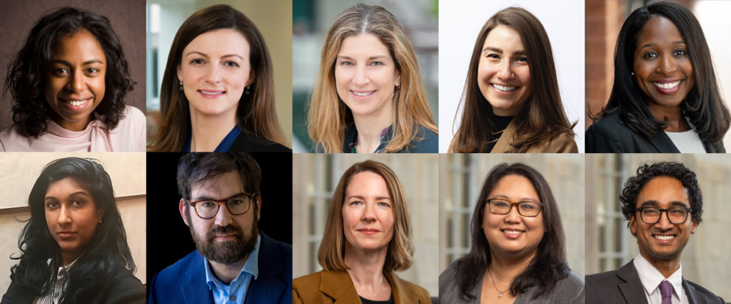 Headshots of Myriam Gilles, Monica Haymond, Jill Horwitz, Kara Ingelhard, Andrea Lewis Hartung, Priyanka Motaparthy, Eric Sirota, Molly Brownfield, Kristina DeGuzman, and Priyanka Goonetilleke