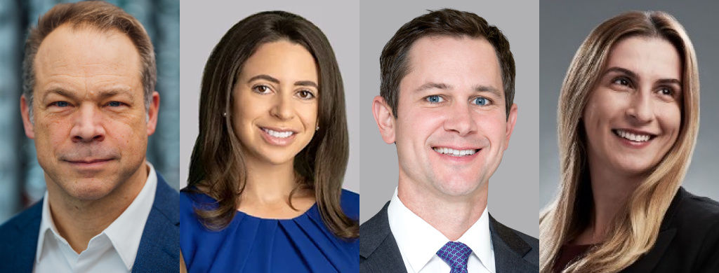 Headshots of Michael Deal, Lauren Fried, Jeff Knox, and Chahira Solh