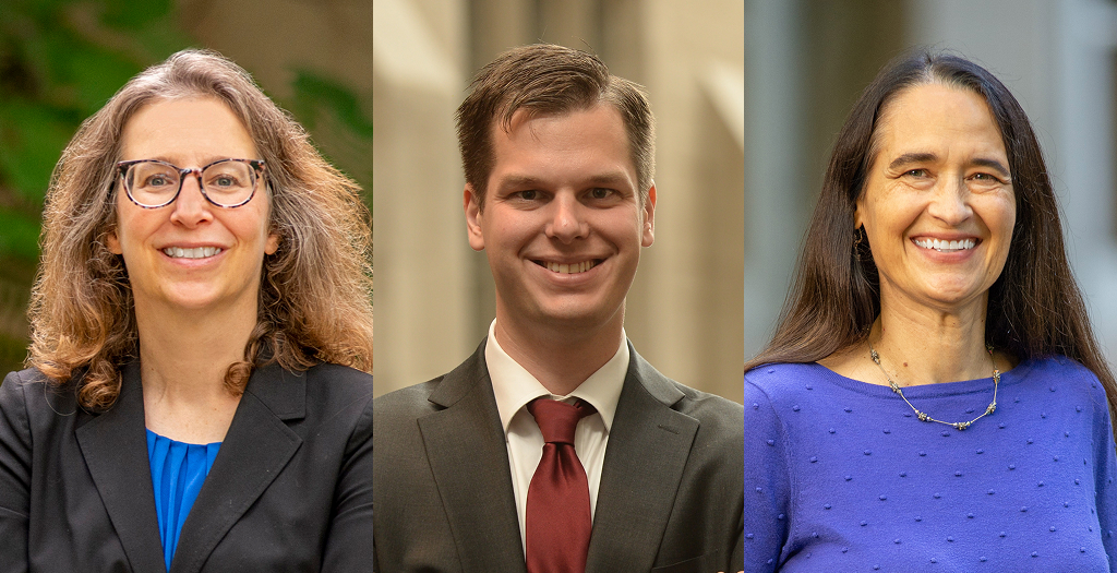 Professors Heidi Kitrosser, Matthew Kugler, and Janice Nadler (l to r)