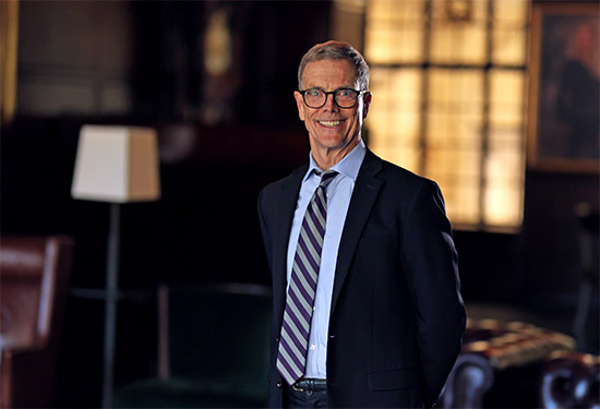 James Pfander stands in Lowden Hall