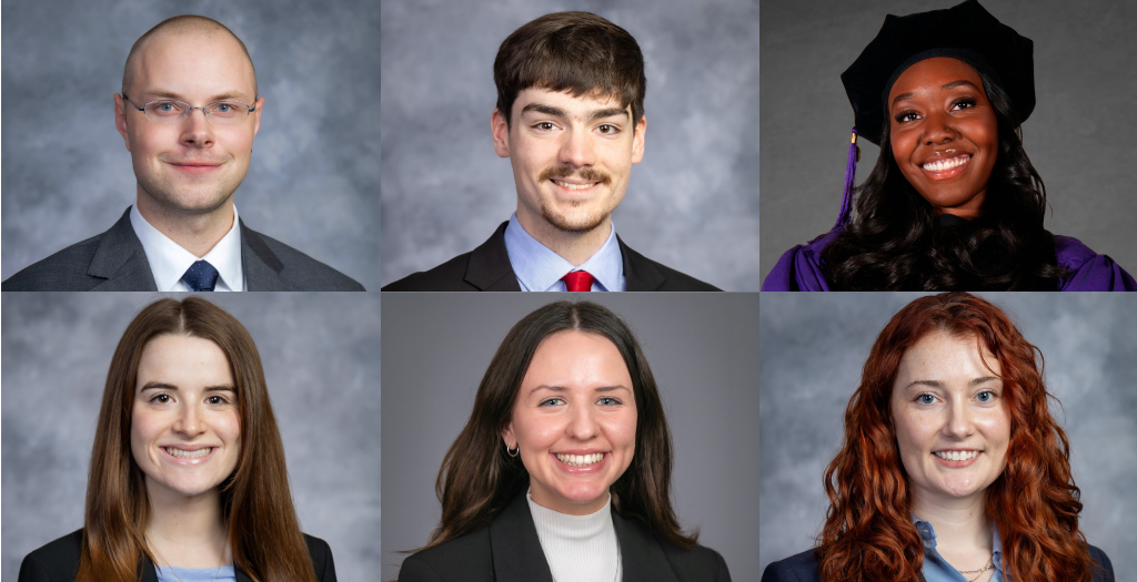Top (l to r): Ken Cavanaugh, Collin Dowson, Jayla Johnson. Bottom (l to r): Carmen Parkinson, Diana Salkic, and Tara Stetler